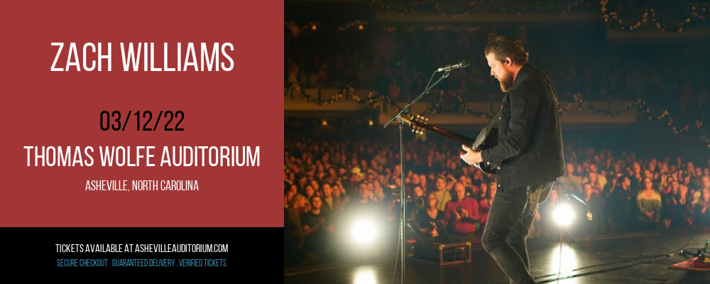 Zach Williams at Thomas Wolfe Auditorium tickets Zach Williams at Thomas Wolfe Auditorium