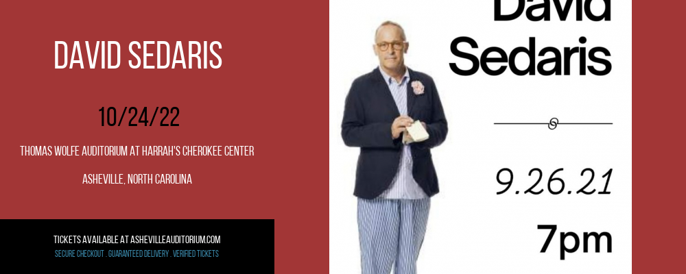 David Sedaris at Thomas Wolfe Auditorium tickets David Sedaris at Thomas Wolfe Auditorium